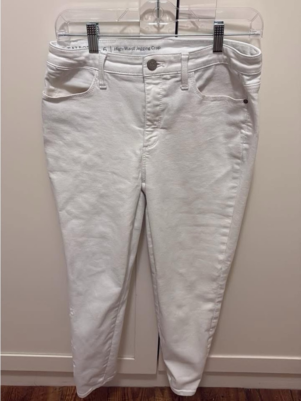 High-waist White Jegging Crop Jeans - Women